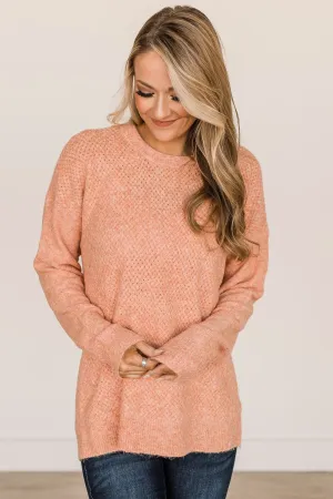 Feeling Fortunate Knit Sweater- Peach