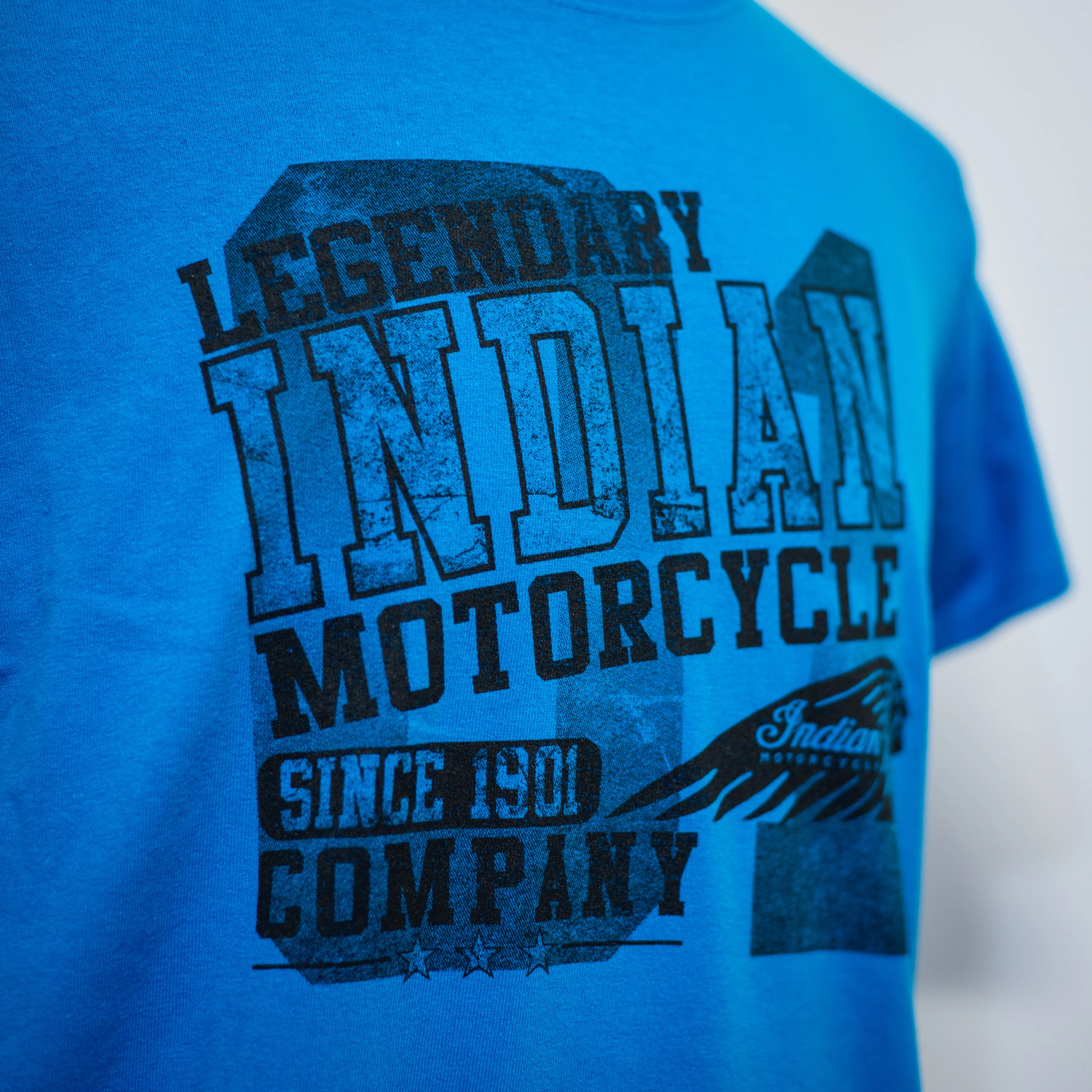 FEMALE BLACK LEGENDARY LOGO, TEAL INDIAN MOTORCYCLE OF OC DEALER TEE