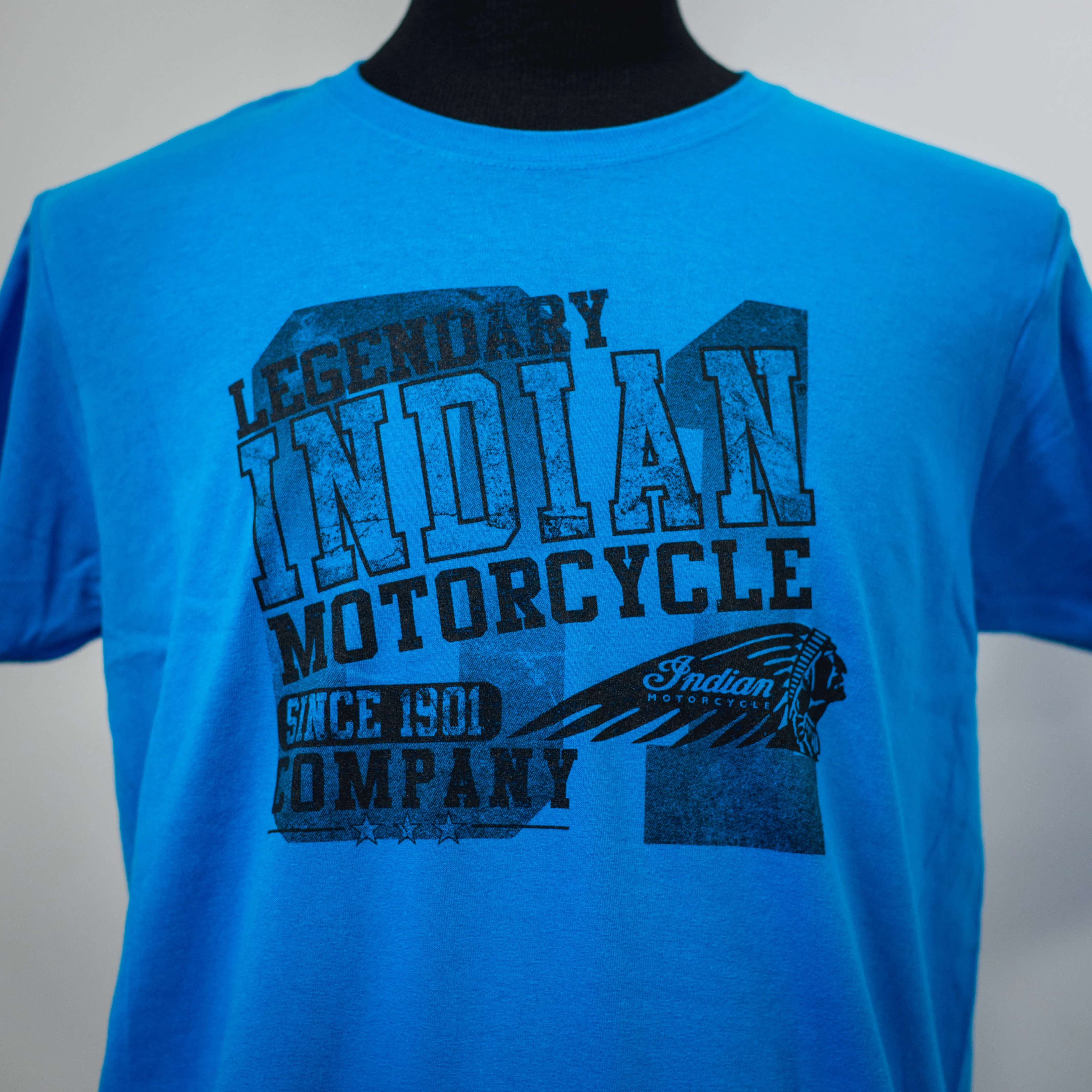 FEMALE BLACK LEGENDARY LOGO, TEAL INDIAN MOTORCYCLE OF OC DEALER TEE