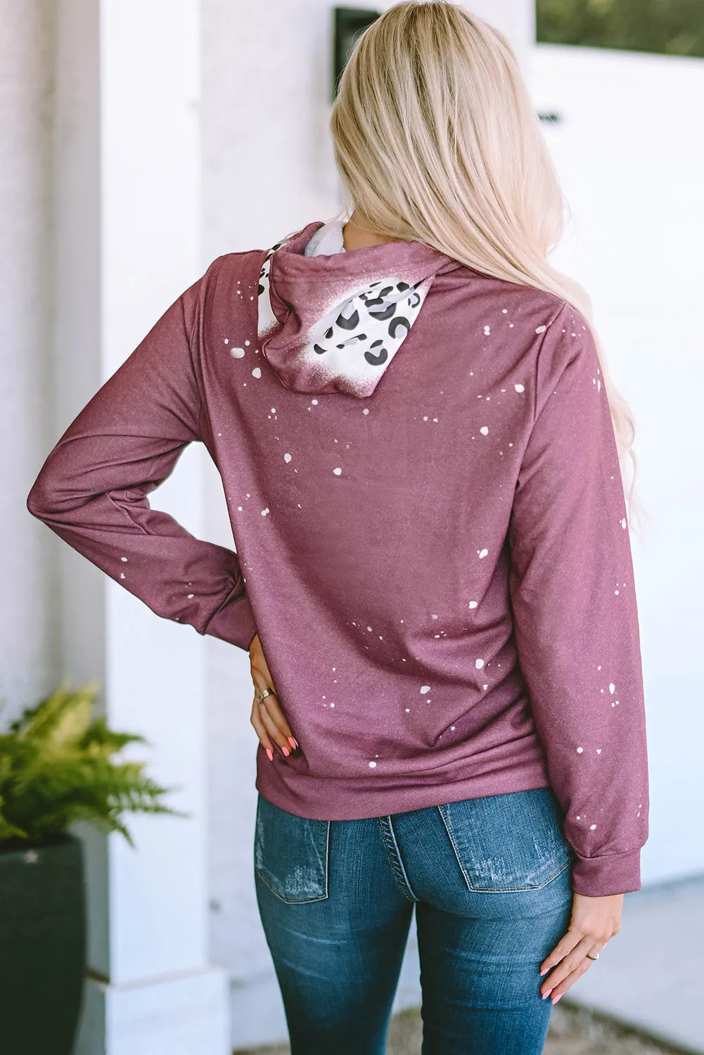 Fiery Red BOO Donut Graphic Leopard Tie Dye Hoodie