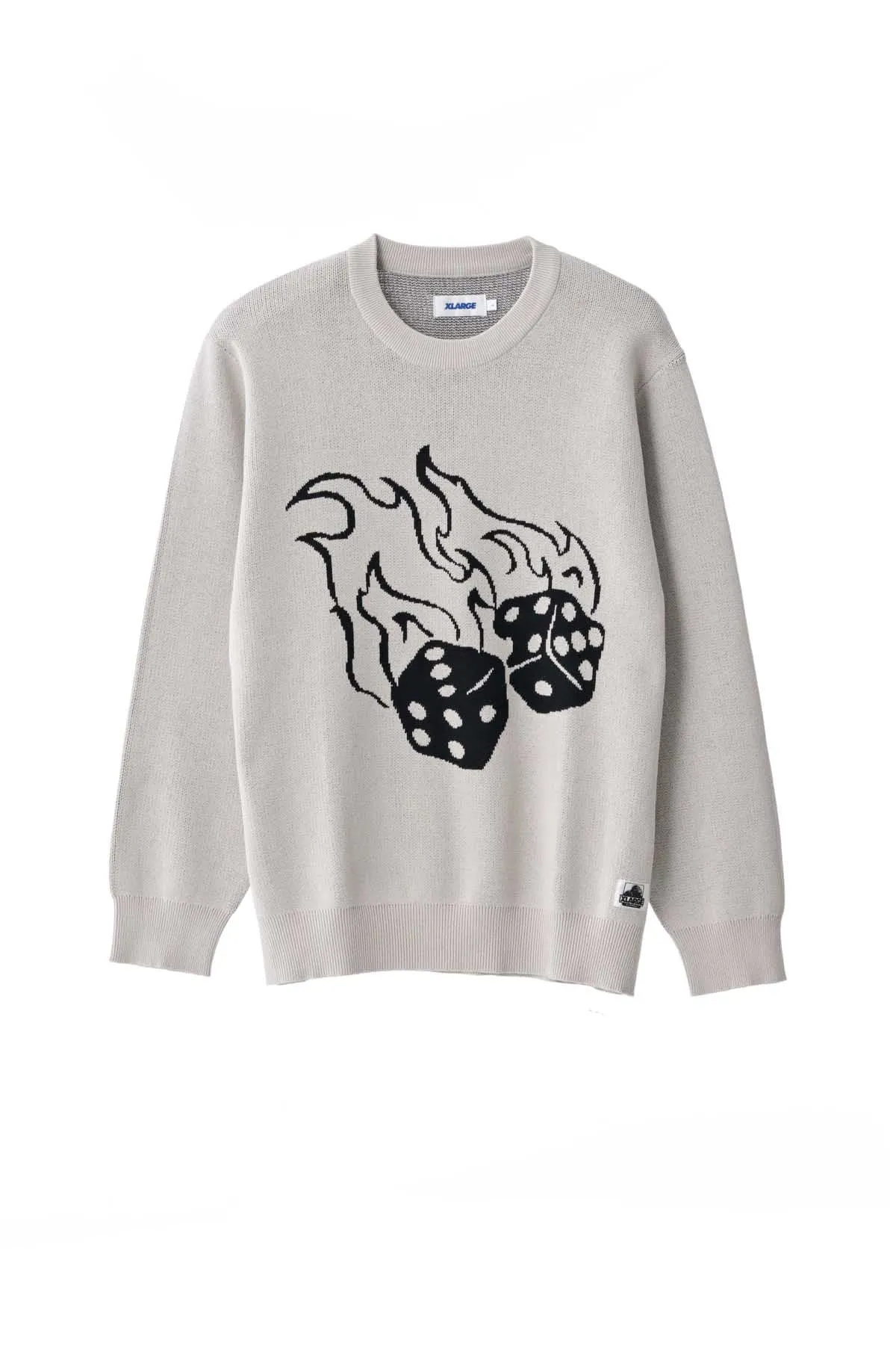 FIRE DICE KNIT CREW - Cream