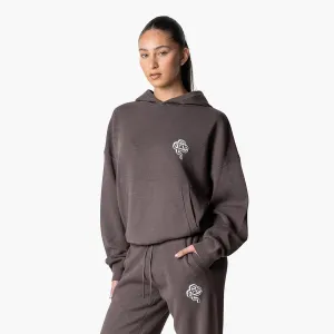 FLO KNITTED HOODIE | COOL BROWN/OFF WHITE