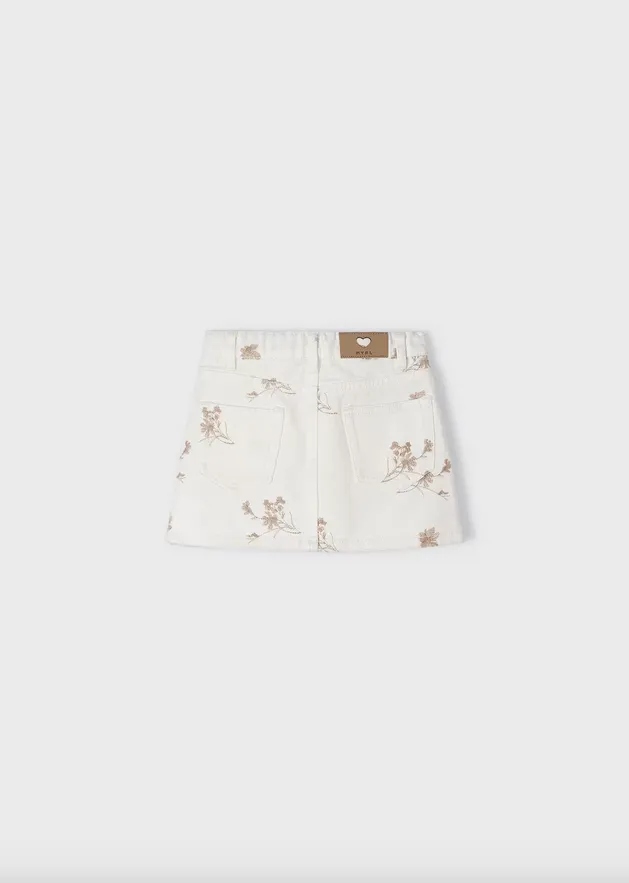 Floral Denim Skirt