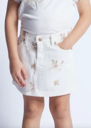 Floral Denim Skirt
