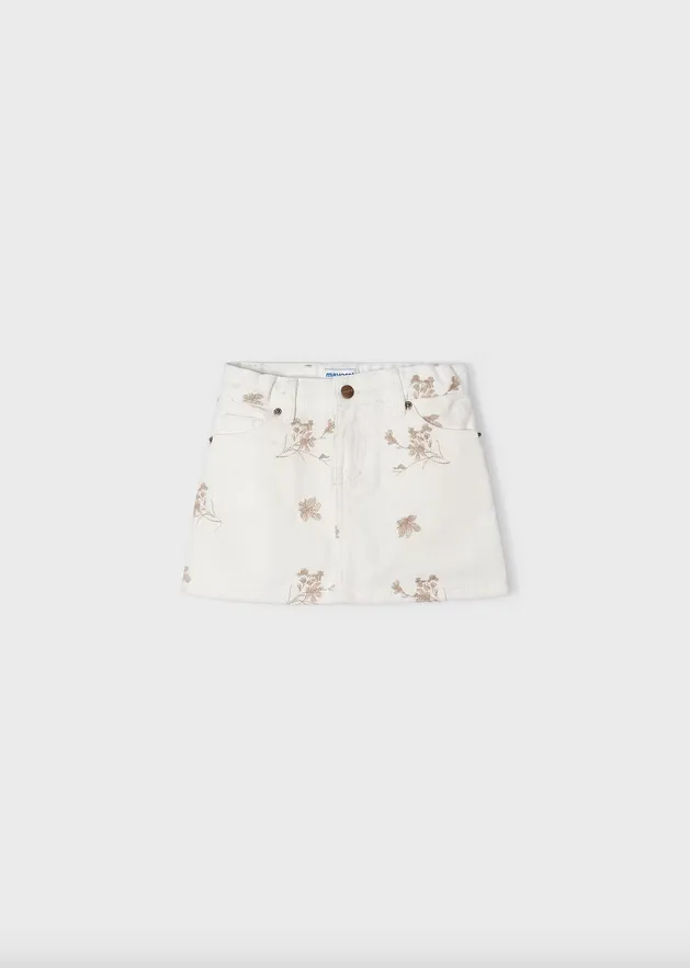 Floral Denim Skirt