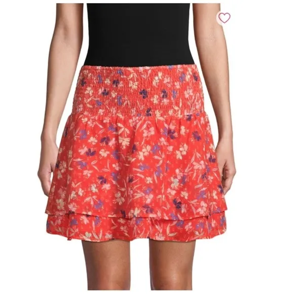 Floral Smock Waist Mini-Skirt**Small $128