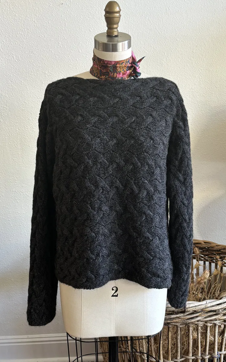 Foggy Day Sweater in Charcoal Alpaca