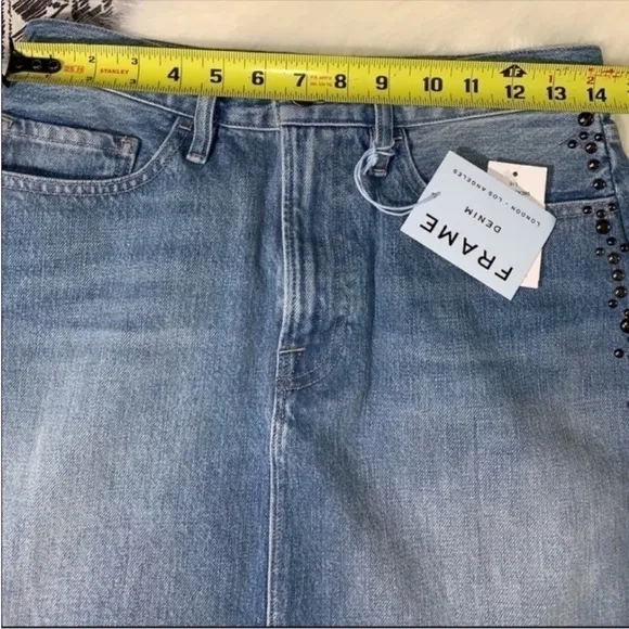 Frame Elsden studded denim skirt. Size 27. NWT
