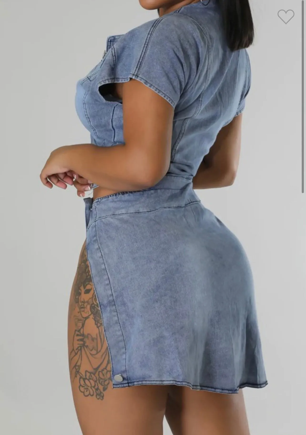 “Franchise” Denim Skirt Set