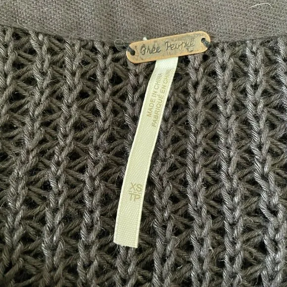 Free People Femme Fatale Knit Moto Sweater Jacket XS