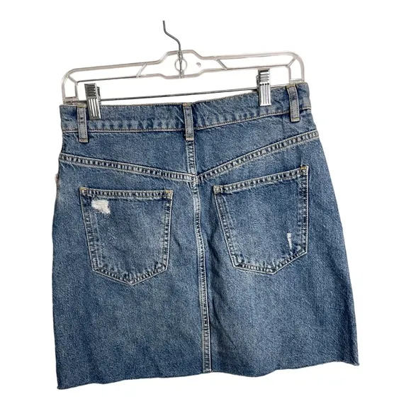 Free People Hallie Distressed Short Mini Denim Skirt Size 26 NWT