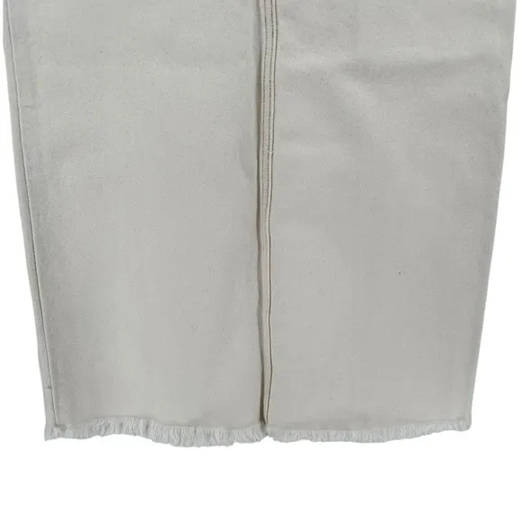 Free People Mambo Denim Midi Skirt In White Wash size 25 Waist NWT 100% Cotton