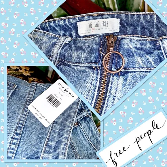 Free People Mini Zip It Up Skirt in Blue