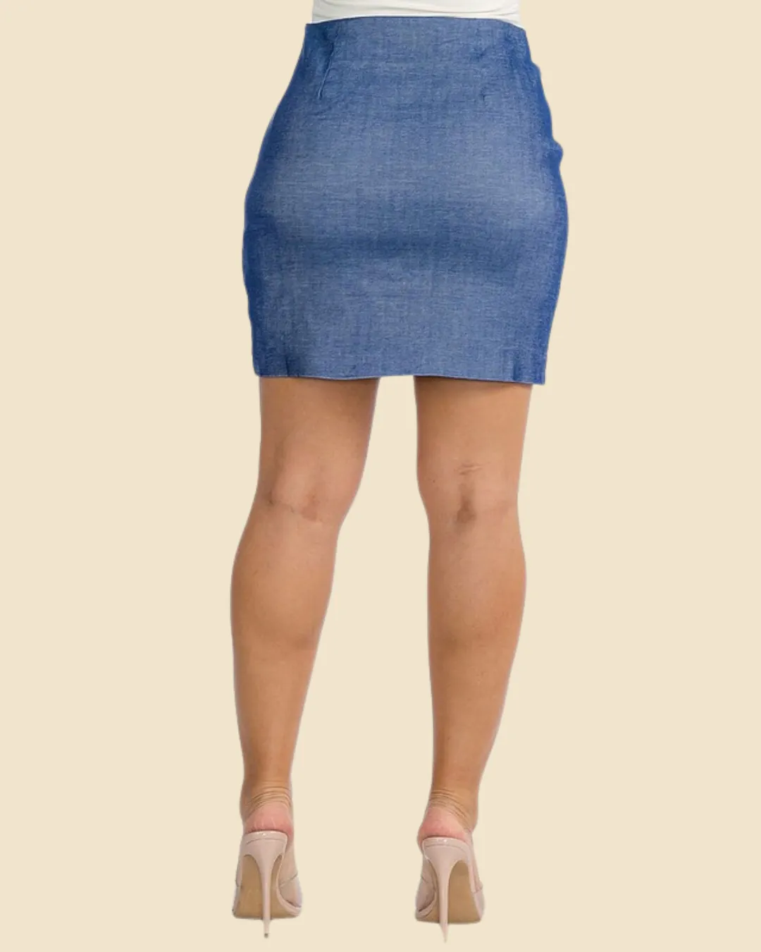 FRONT TWIST STUDS SKIRT