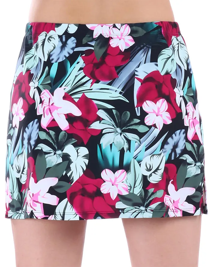 FULLFITALL - Chlorine Resistant A-Line Swim Skirt Flower