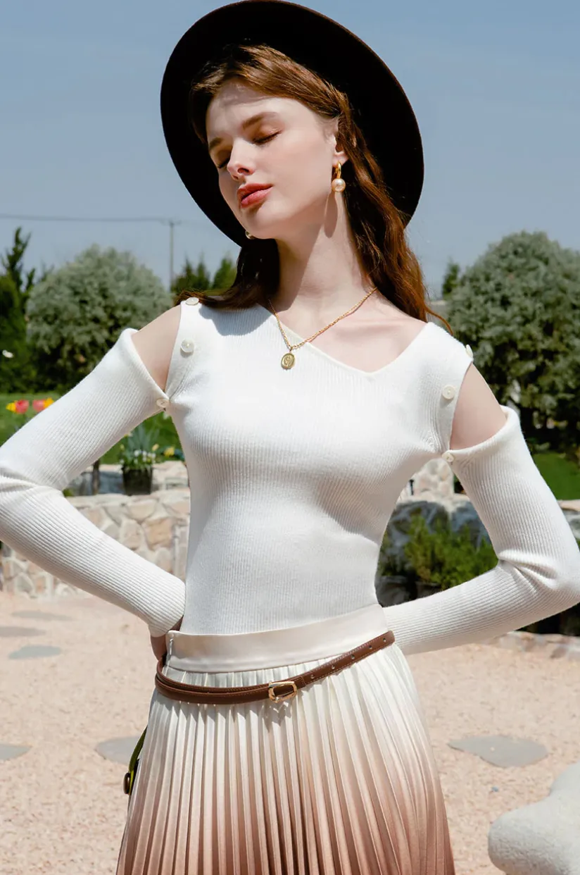 Gael Adjustable Sleeve Knit Top