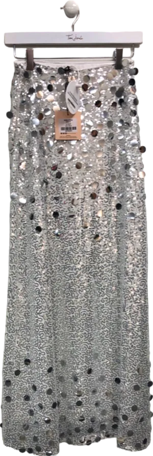 Girl In Mind Silver Sequin Skirt UK 8