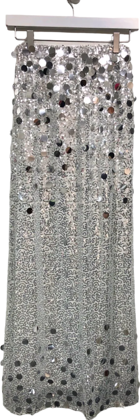 Girl In Mind Silver Sequin Skirt UK 8