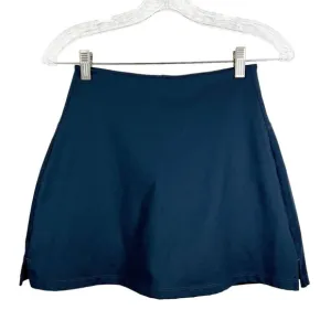 Girlfriend collective women’s mini skirt size S high waist pockets navy blue