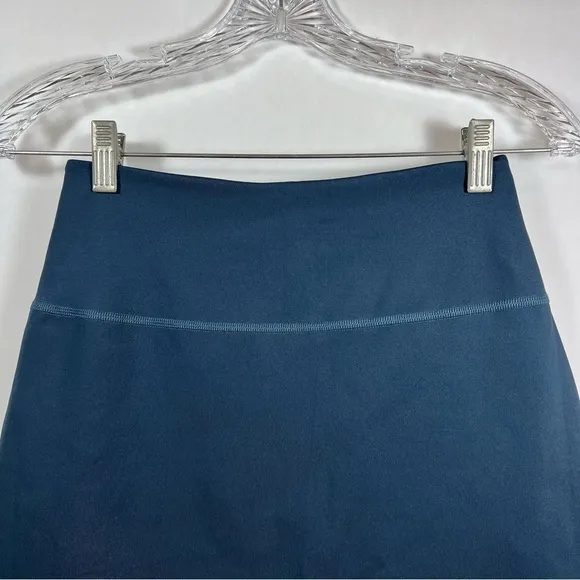 Girlfriend collective women’s mini skirt size S high waist pockets navy blue