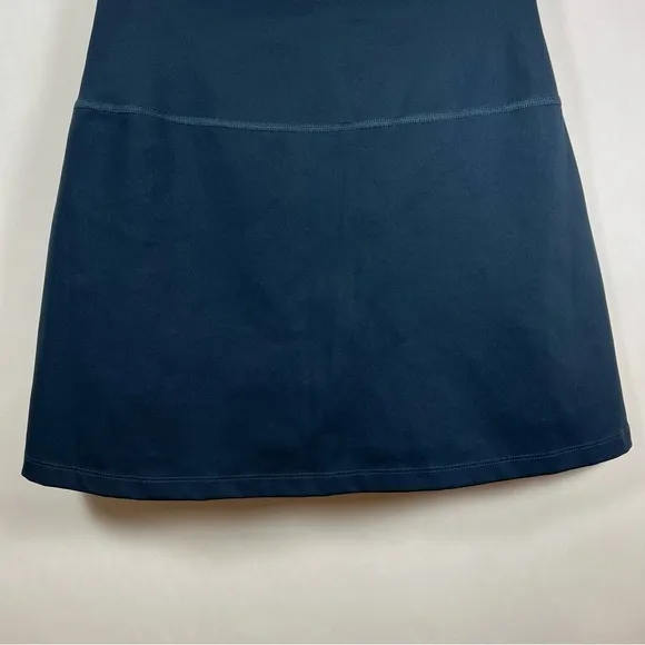 Girlfriend collective women’s mini skirt size S high waist pockets navy blue
