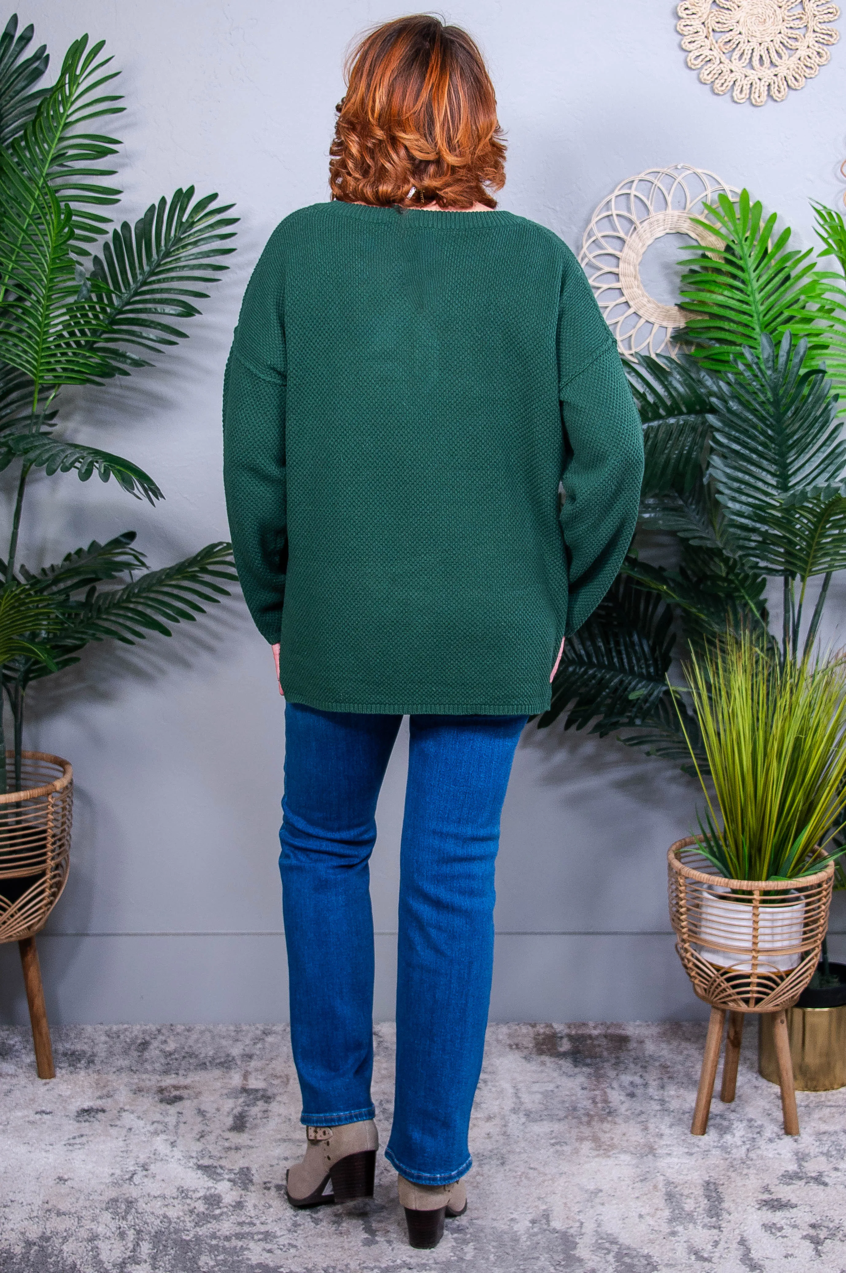 Good Afternoon Forest Green Henley Sweater - T10875FGN