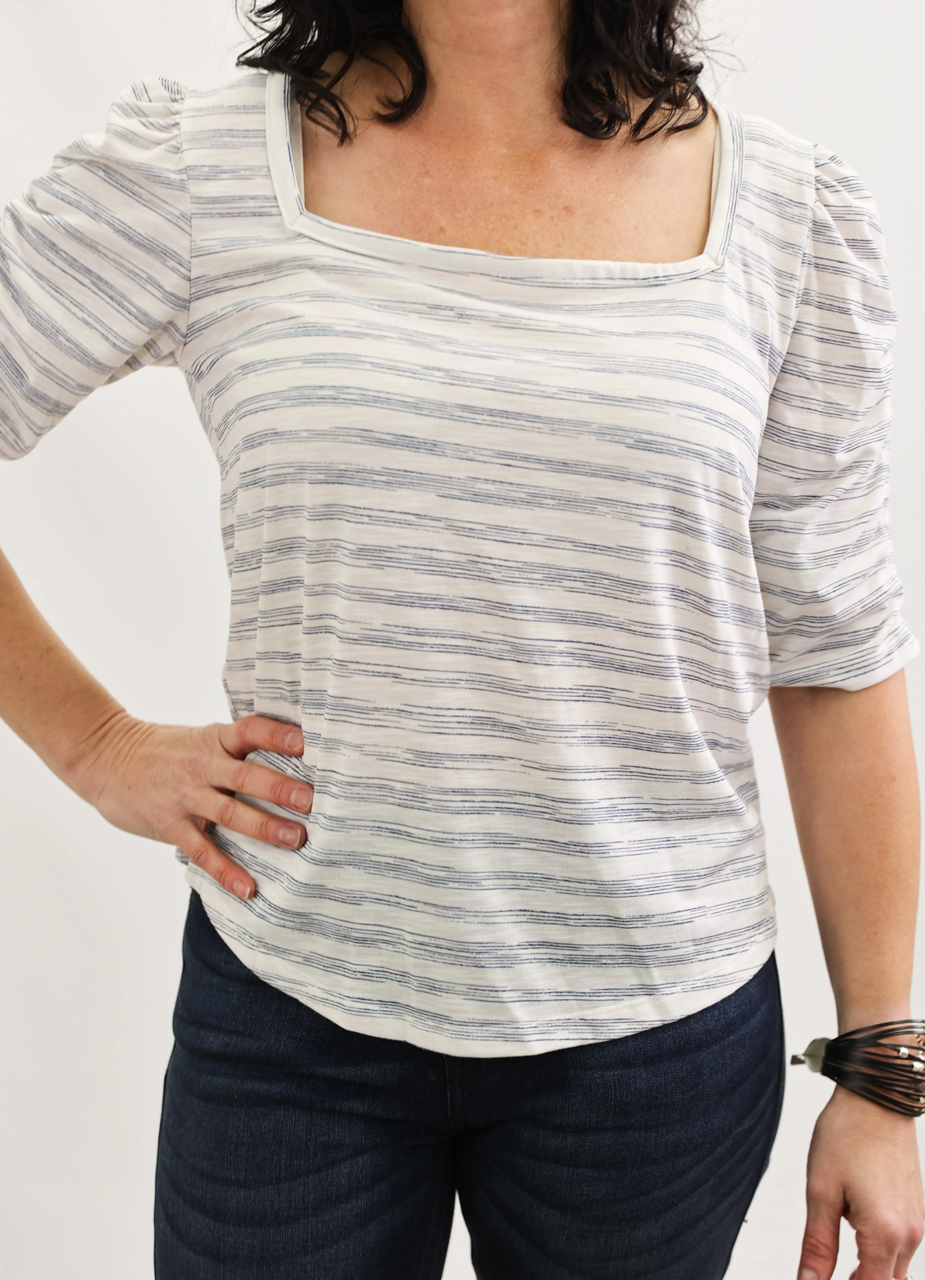 Gray striped shirt