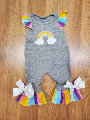 Grey Rainbow Jumper with Ribbon