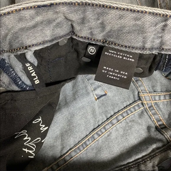 GRLFRND Blaire denim jean button fly raw hem gray grey mini skirt