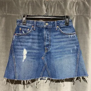 GRLFRND EVA A Frame Gusset Denim Mini Skirt