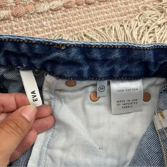 GRLFRND Eva A-Frame Gusset Denim Skirt in Walk This Way Size 25 Reviove