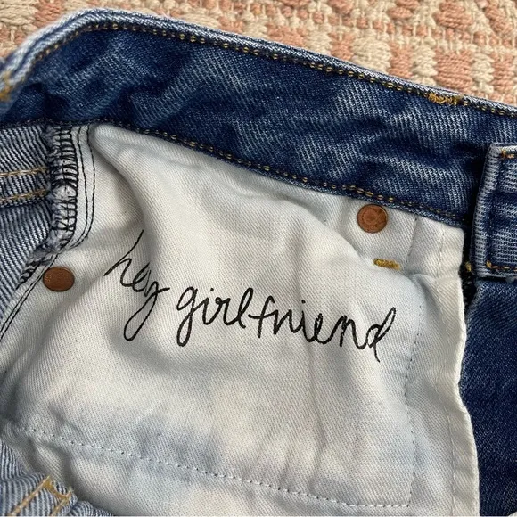 GRLFRND Eva A-Frame Gusset Denim Skirt in Walk This Way Size 25 Reviove