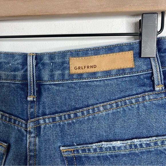 GRLFRND Eva A-Frame Gusset Denim Skirt in Walk This Way Size 25 Reviove