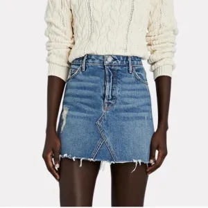 GRLFRND Eva A-Frame Gusset Denim Skirt in Walk This Way Size 25 Reviove