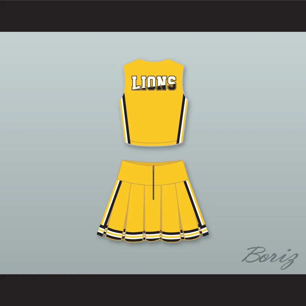 Grove High School Lions Yellow, Black and White Cheerleader Uniform