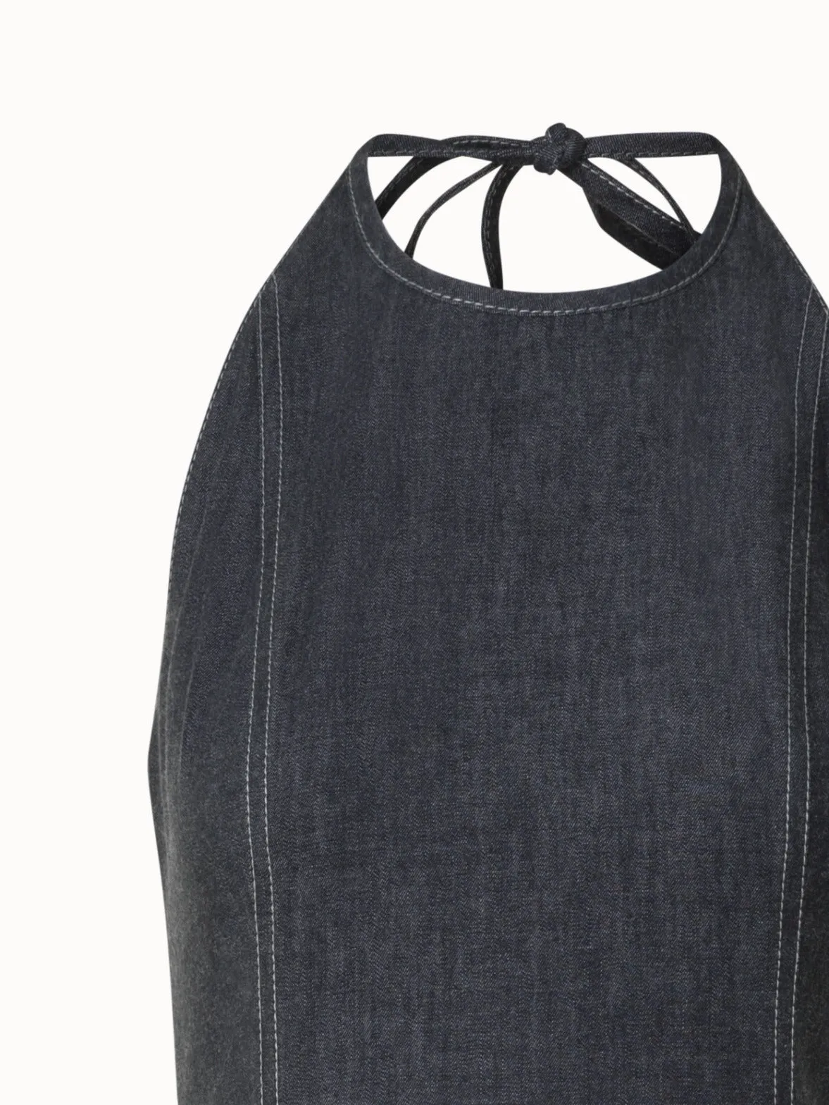 Halter Top Denim Midi Dress