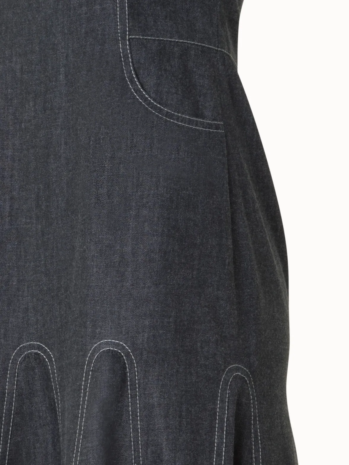 Halter Top Denim Midi Dress