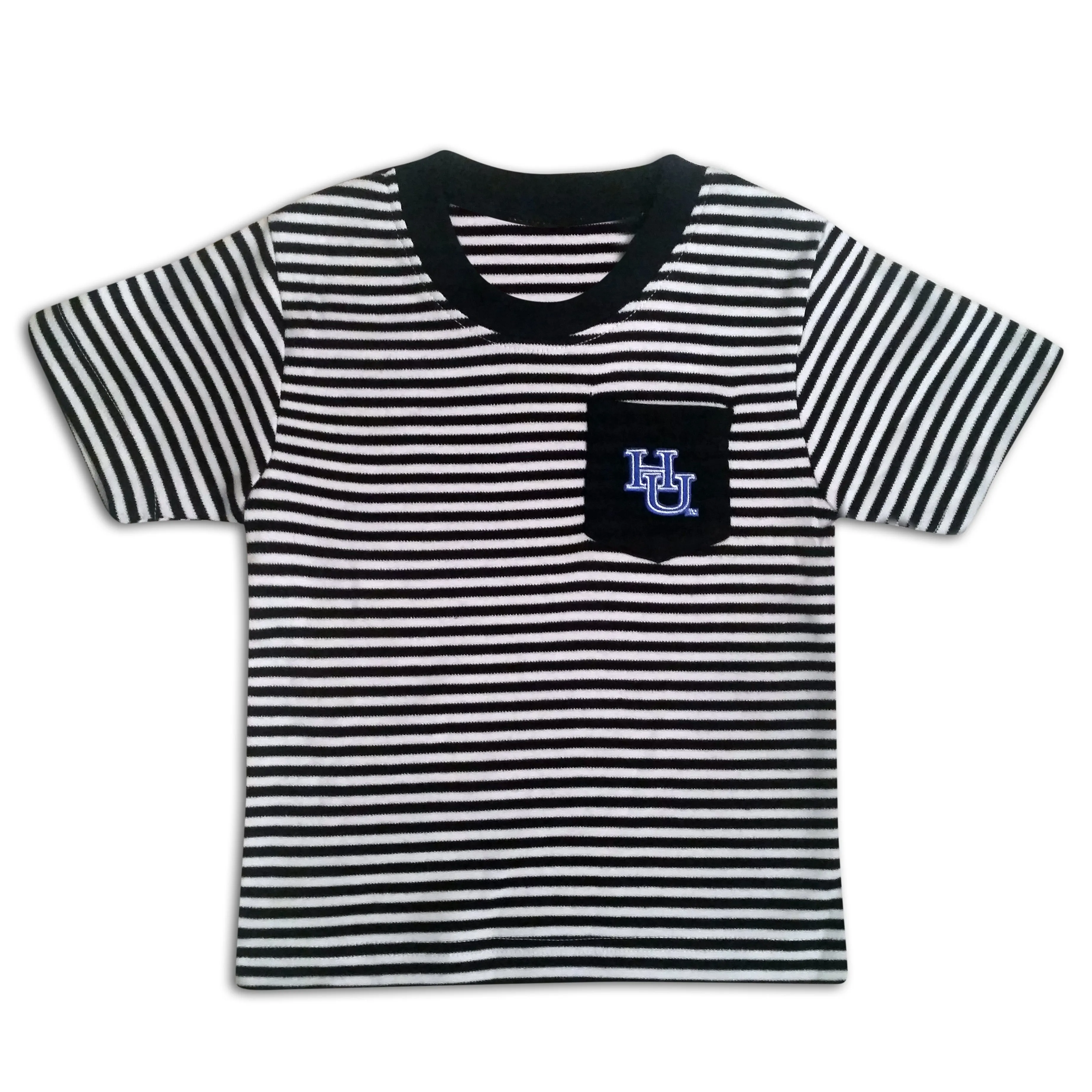Hampton Black/White Striped Pocket Toddler Tee