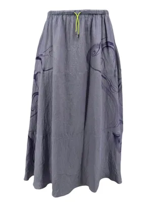 Hand-painted Lilac A-line Skirt