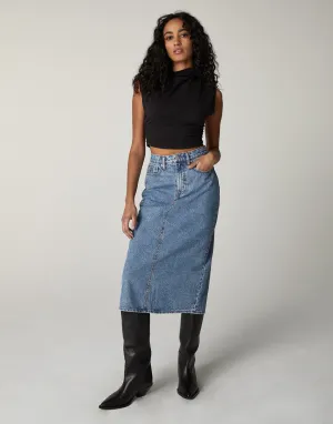 HARLEY High-Rise Midi Skirt in Glendale