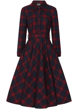 Hearts & Roses Kim Tartan 50's Swing Dress Red