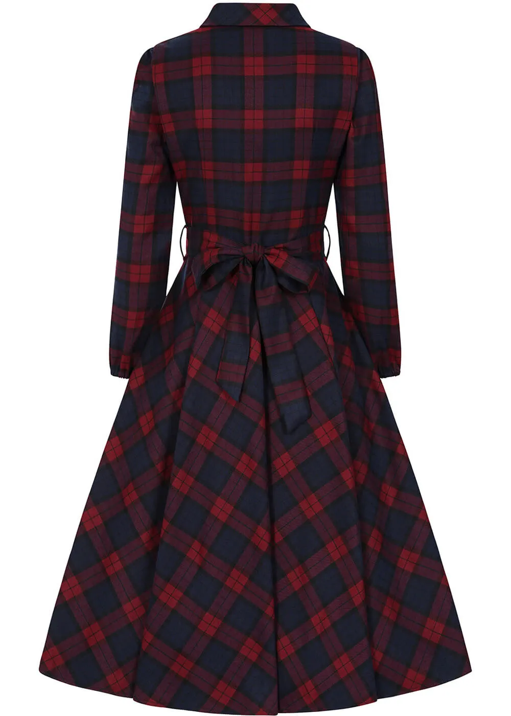 Hearts & Roses Kim Tartan 50's Swing Dress Red