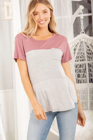 Heimish Color Block Striped Short Sleeve T-Shirt
