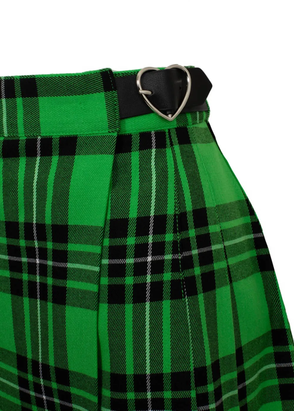 Hell Bunny Corey Tartan Heart 80's Skirt Green