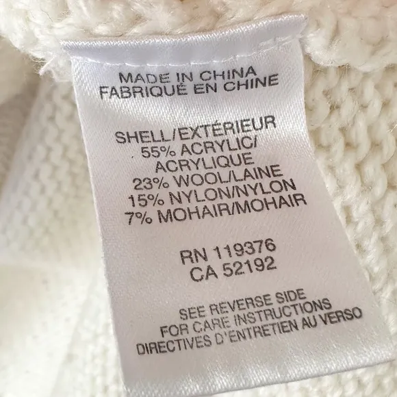 Helmet Lang white asymmetrical wool sweater