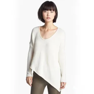 Helmet Lang white asymmetrical wool sweater