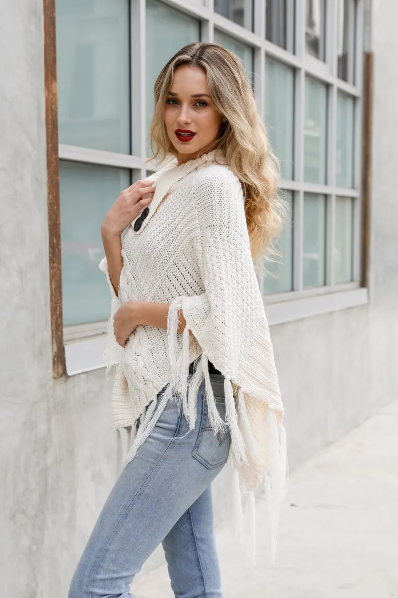 High Neck Poncho - 4 colors