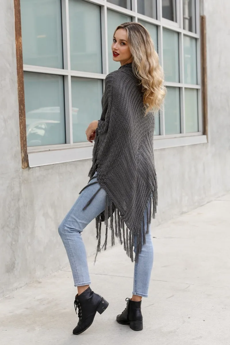 High Neck Poncho - 4 colors