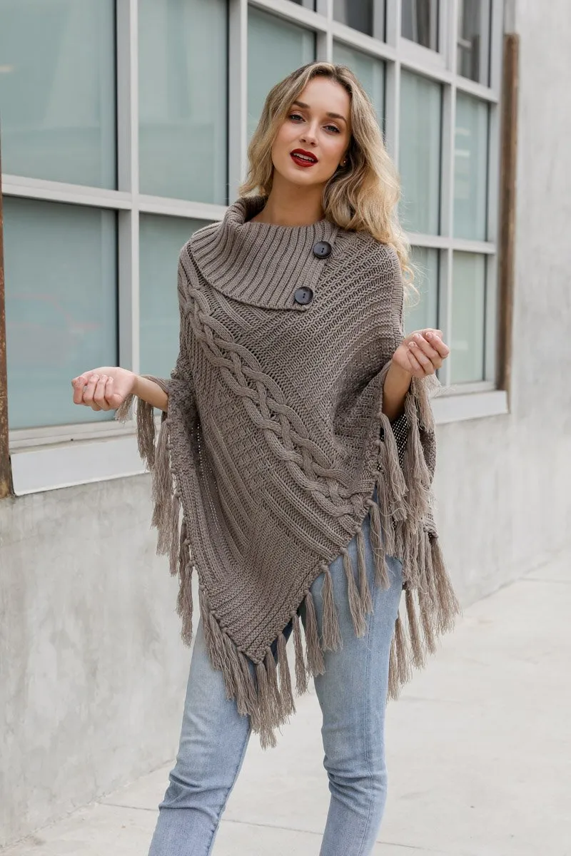 High Neck Poncho - 4 colors