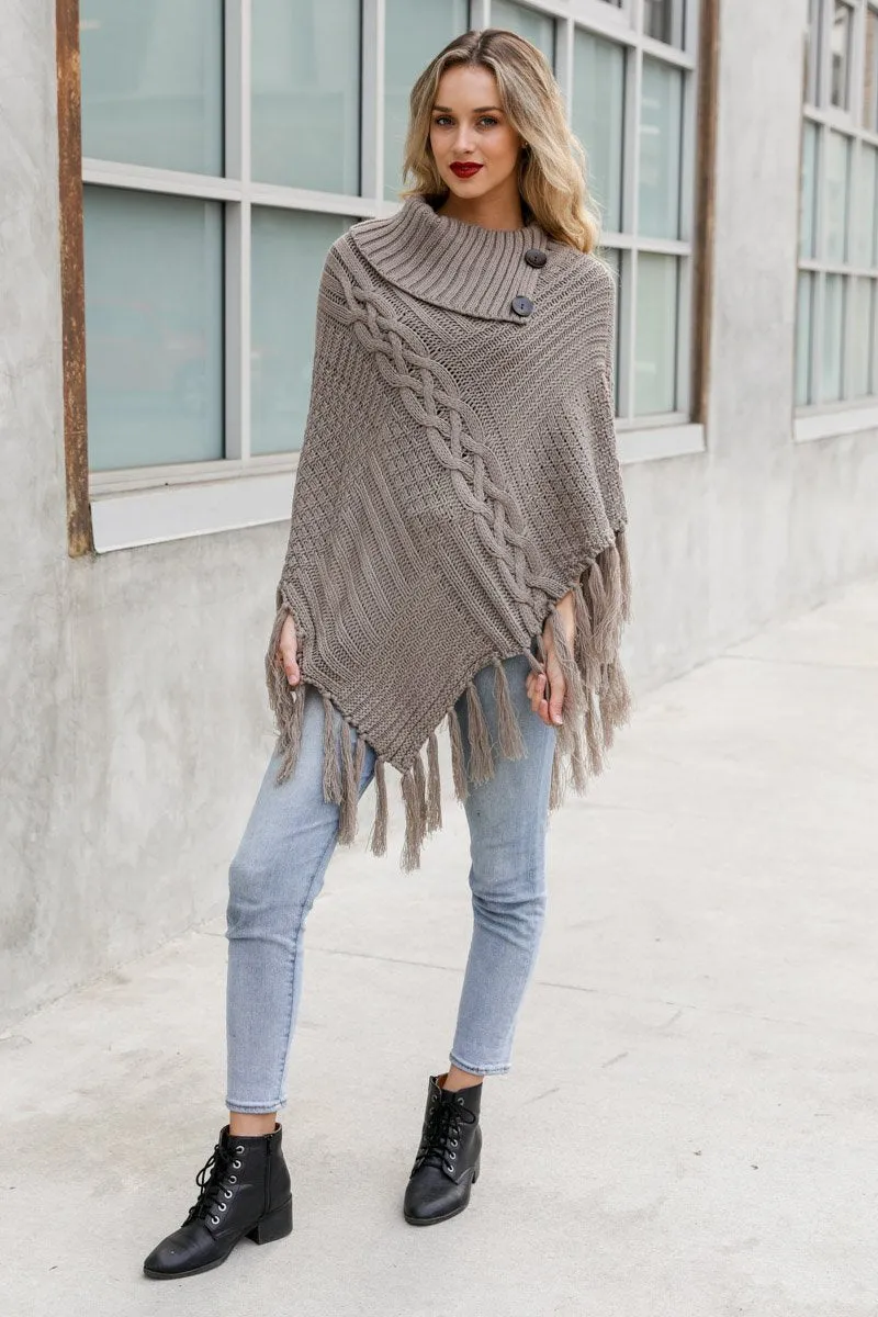 High Neck Poncho - 4 colors